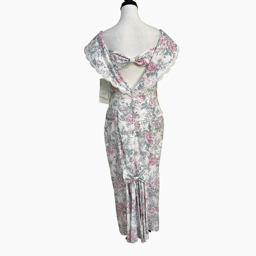 NWT 1991 Scott McClintock Floral Dress Sz 10 Cottagecore Romantic Coquette Gown - Picture 4 of 16